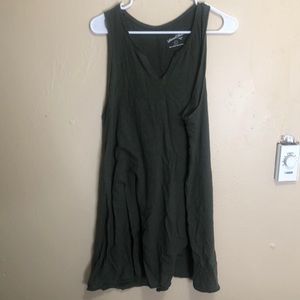 Green Casual Tank Top Dress